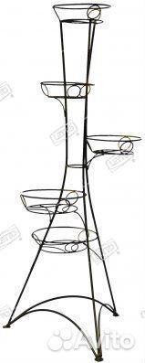 Подставка кованая на 5 горшков Классик пруток круг