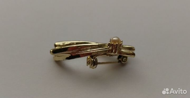 Винтаж: Брошь «Куриная косточка, на удачу». США