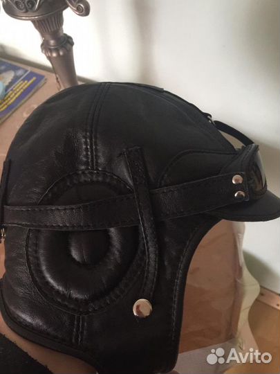 Кожангый шлем-шапка зимний