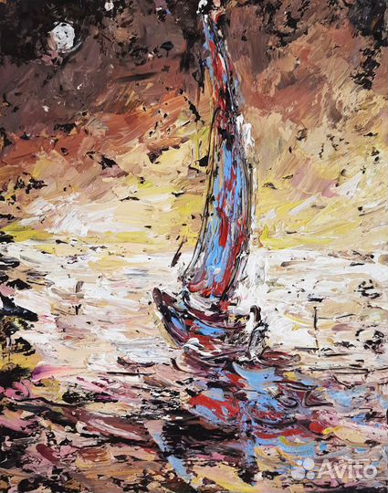 Картина маслом море 