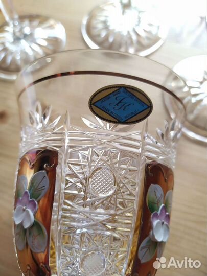 Бокалы Jahami Bohemia 6 шт хрусталь с золотом