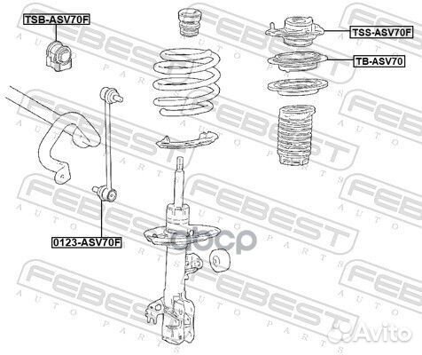 Тяга стабилизатора передняя febest0123-ASV70F
