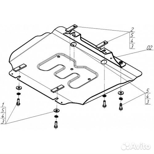 Защита картера двигателя JAC T6 2015- Пикап