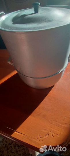 Кастрюля мантоварка,6,л.,б/у,алюминий, бронь 15.08