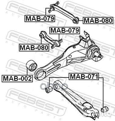 Сайлентблок рычага volvo S40/V40 95-04 зад.подв