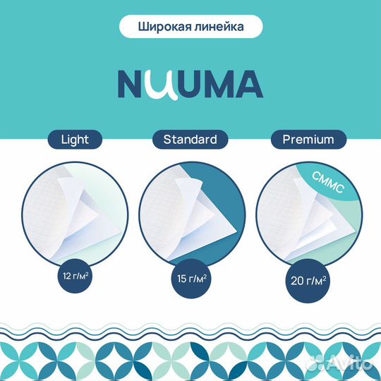 Одноразовые простыни nuuma Standart 100 шт