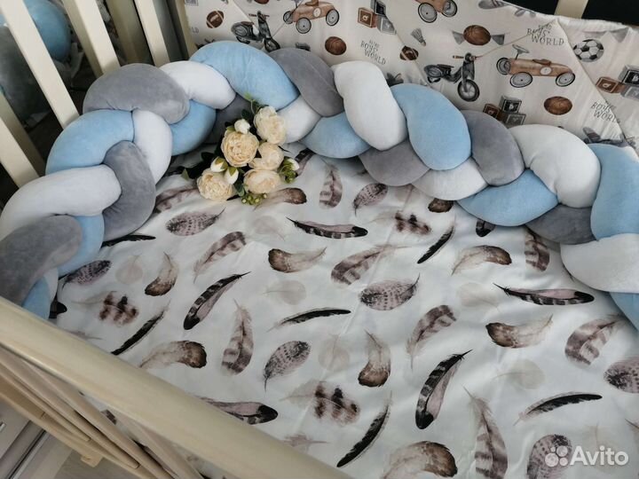 Бортик коса в кроватку