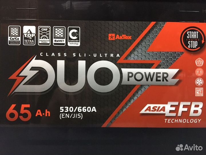 Аккумулятор 65ач Актех EFB D23L азия
