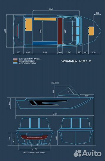 Лодка с мотором Лодка Swimmer