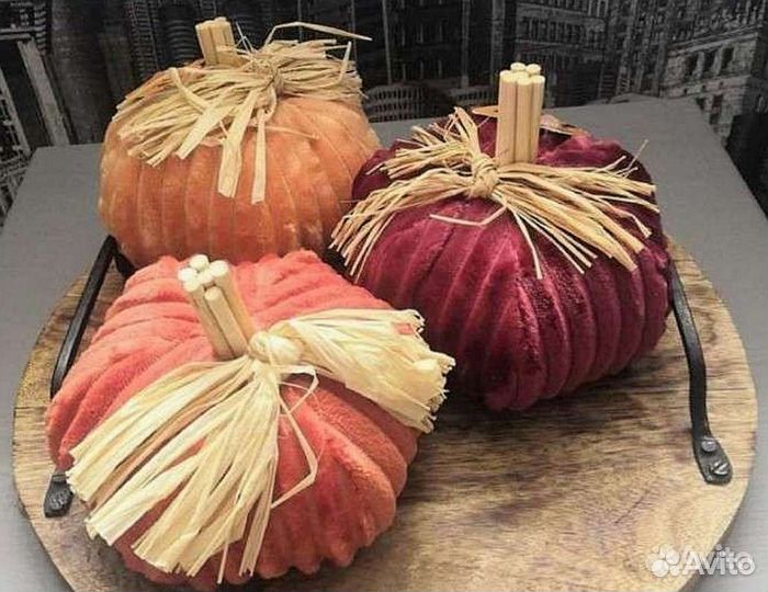 Декоративные тыквы из текстиля