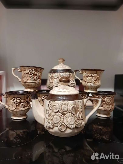 Сервиз чайный глиняный