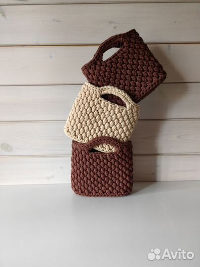 Сумки корзинки шоперы ручной работы. Вязание