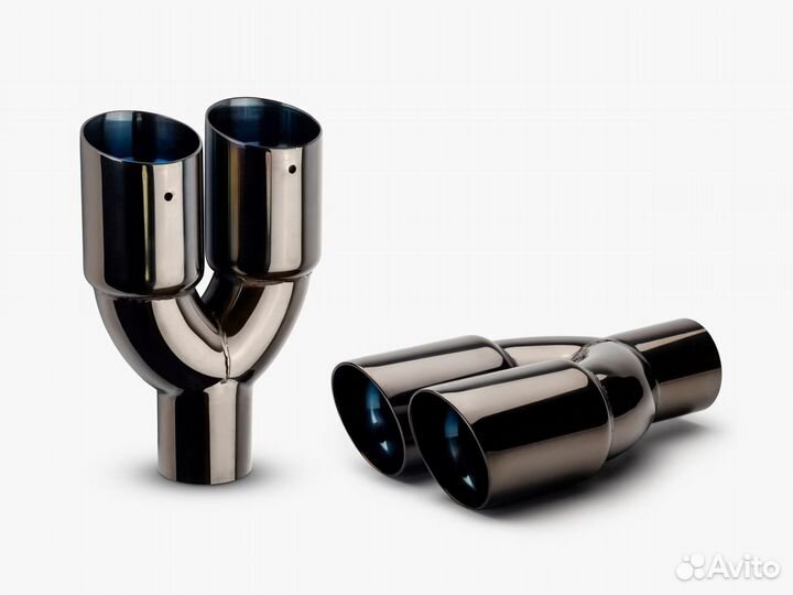 Насадки на глушитель двойные титан 2 шт
