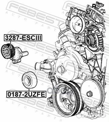 Ролик натяжной 3287esciii Febest