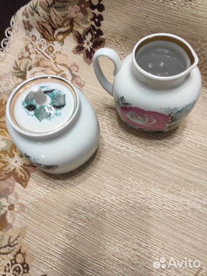 Чашка Дулево, сахарница и молочник лфз
