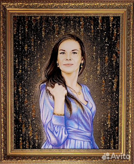 Портрет из янтаря, картины, сувенирная мастерская