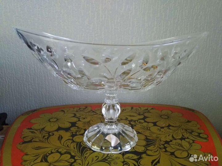 Ваза для фруктов овальная, хрусталь, Италия RCR