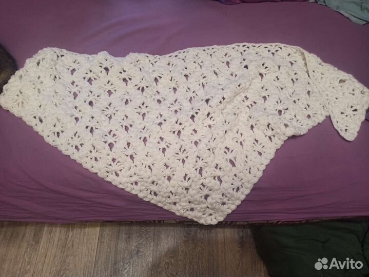 Платок шаль шерсть ручная работа