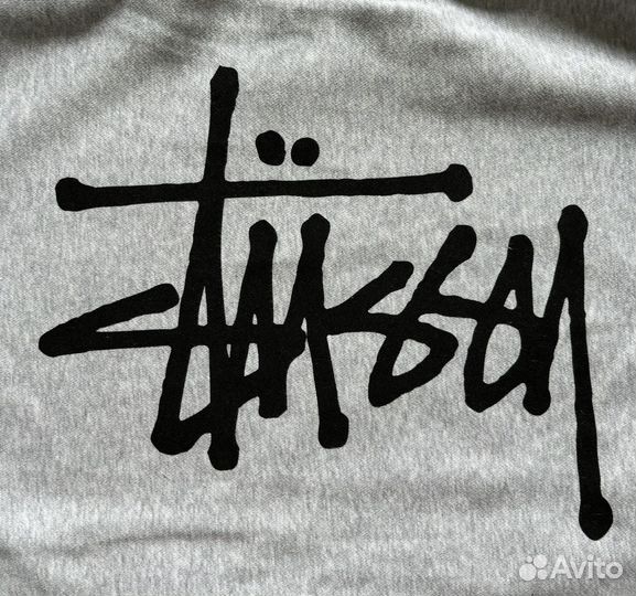 Зип-Худи Stussy Basic Logo ASH heather