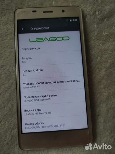 Смартфон Leagoo M5 андроид 6.0