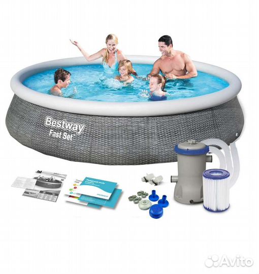 Бассейн Bestway Fast Set 57376, 396х84 см