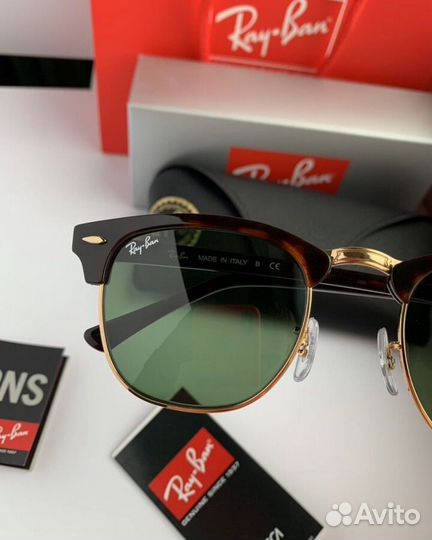 Очки ray ban clubmaster зеленые