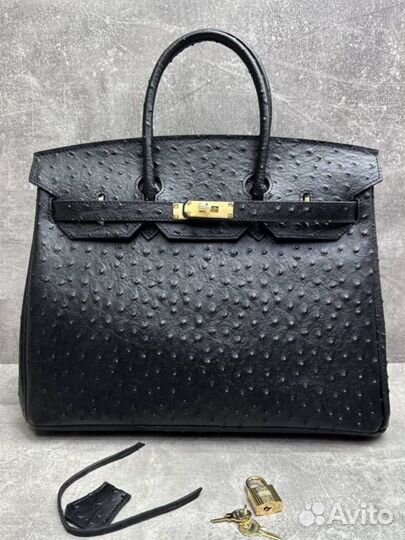 Сумка hermes birkin 30 кожа под страуса