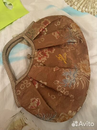 Сумка атласная винтажная в азиатском стиле