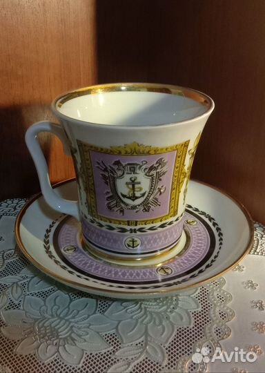 Чайный бокал с блюдцем. лфз. Винтаж.1980 г