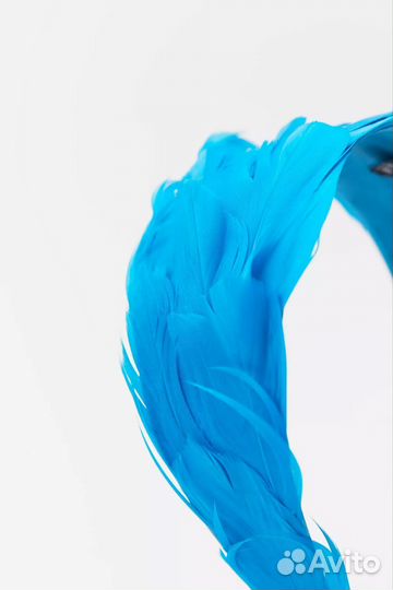 Ободок с перьями диадема Zara новый бирюзовый