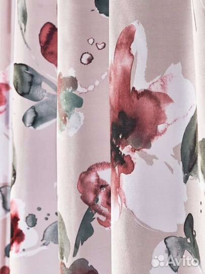 Штора готовая 140х260 на шторной ленте бежевая