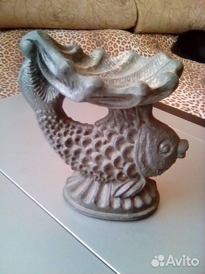 Пепельница чугунная Рыбка с ракушкой СССР