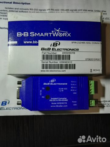 4wsd90tb Isolated Converter RS-232 to RS-422/485