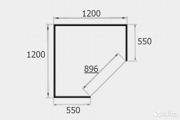Шкаф угловой двухстворчатый 