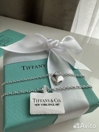 Цепочка tiffany с объемным сердцем