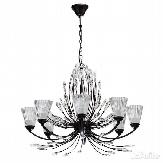 Люстра подвесная металл и стекло модерн