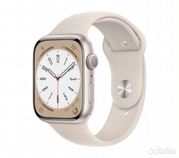 Смарт-часы apple watch series 8 45mm starlight alu