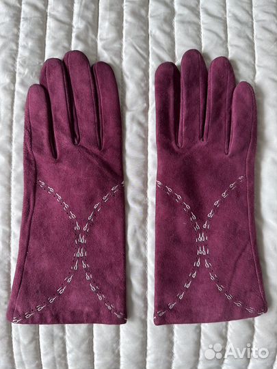 Перчатки замша