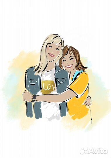 Портрет по фото за 1 день на заказ скетч шарж