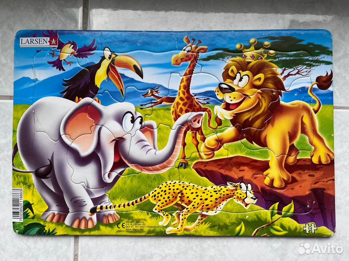 Пазлы larsen Веселое сафари 14 деталей