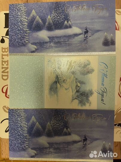 Открытка новогодняя с конвертом