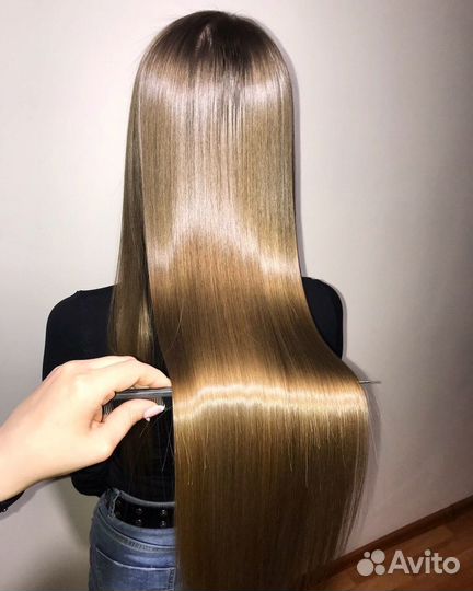 Кератиновое выпрямление волос