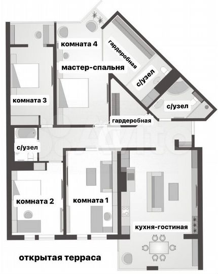 4-к. квартира, 190 м², 18/24 эт.