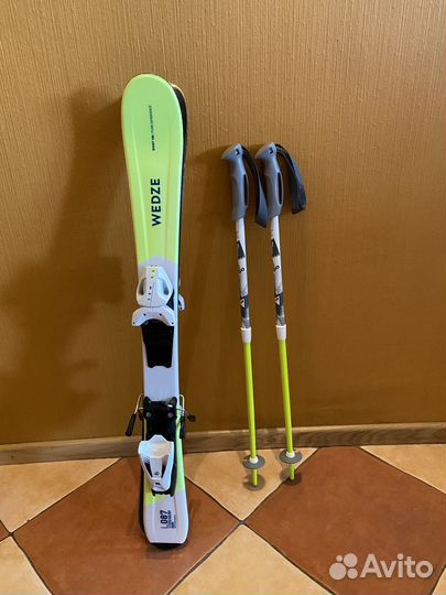 Горные лыжи детские Wedze boost 100 с палками