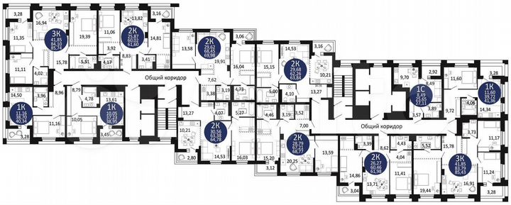2-к. квартира, 68,8 м², 9/20 эт.