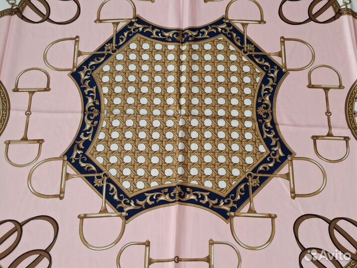 Розовый Шаль платок Hermes Шелковый