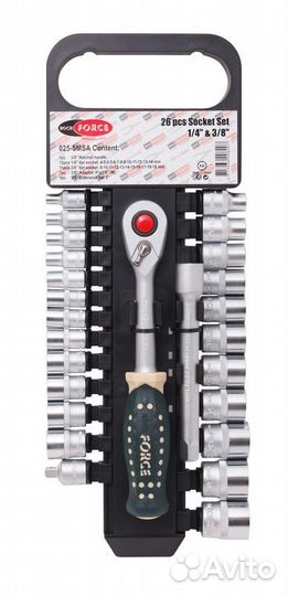 RF-025-5MSA Набор головок с трещоткой в пласт. дер