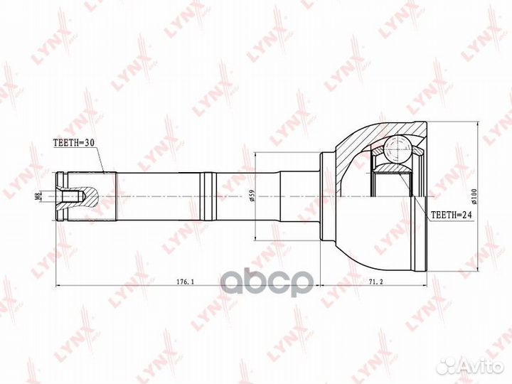 Шрус наружный перед прав/лев CO7531 lynxauto