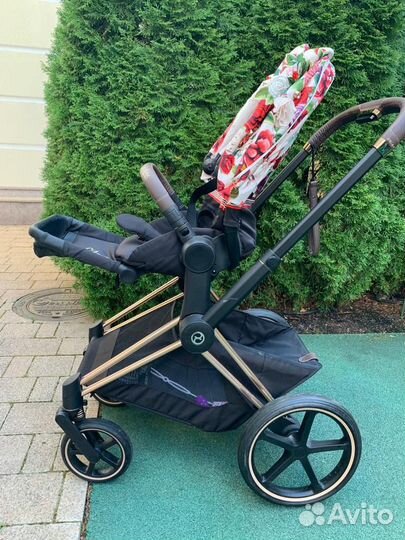 Коляска cybex Priam 4 3 в 1 Spring Blossom Light