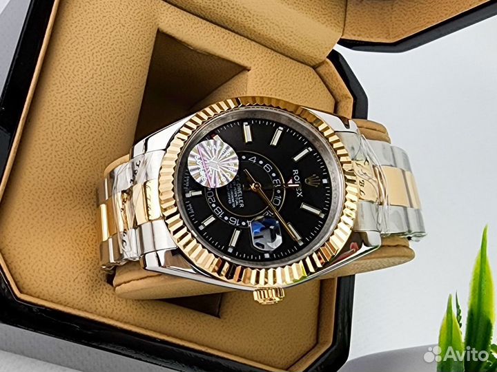 Часы мужские Rolex Sky dweller black gold